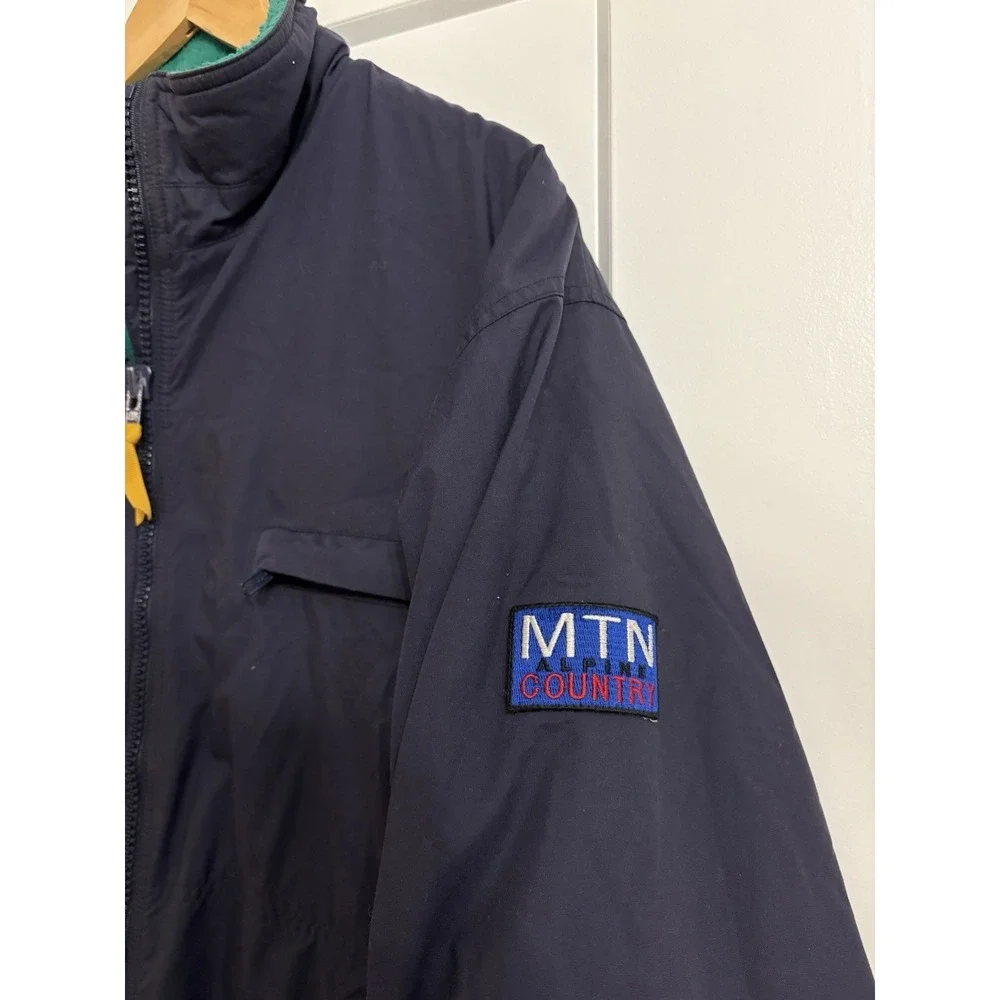Vintage 90s Gap Men's Large‎ Navy Nylon Fleece-Lined MTN Alpine Warm Up Jacket